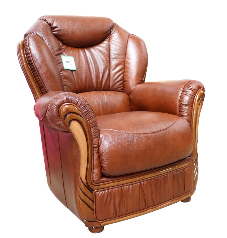 Product photograph of Turin Handmade Sofa Armchair Genuine Italian Tabak Brown Real Leather from Chesterfield Sofas