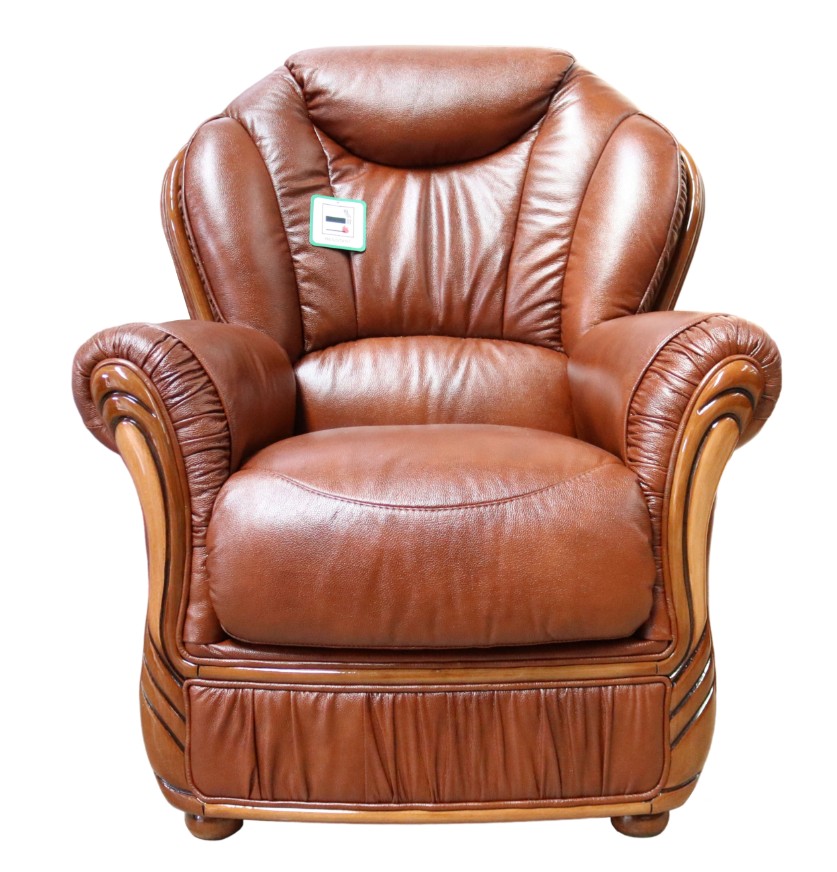 Product photograph of Turin Handmade Sofa Armchair Genuine Italian Tabak Brown Real Leather from Chesterfield Sofas.