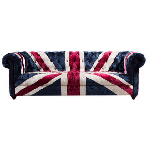 Product photograph of Union Jack Chesterfield 3 2 Footstool Luxury Velvet Sofa Suite from Chesterfield Sofas.