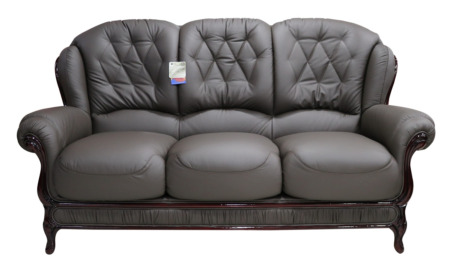 Product photograph of Venice Handmade 3 Seater Sofa Genuine Italian Chocolate Brown Real Leather from Chesterfield Sofas