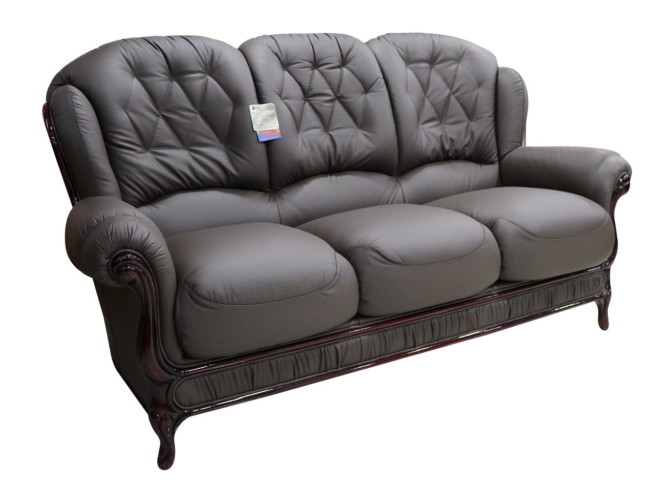 Product photograph of Venice Handmade 3 Seater Sofa Genuine Italian Chocolate Brown Real Leather from Chesterfield Sofas.