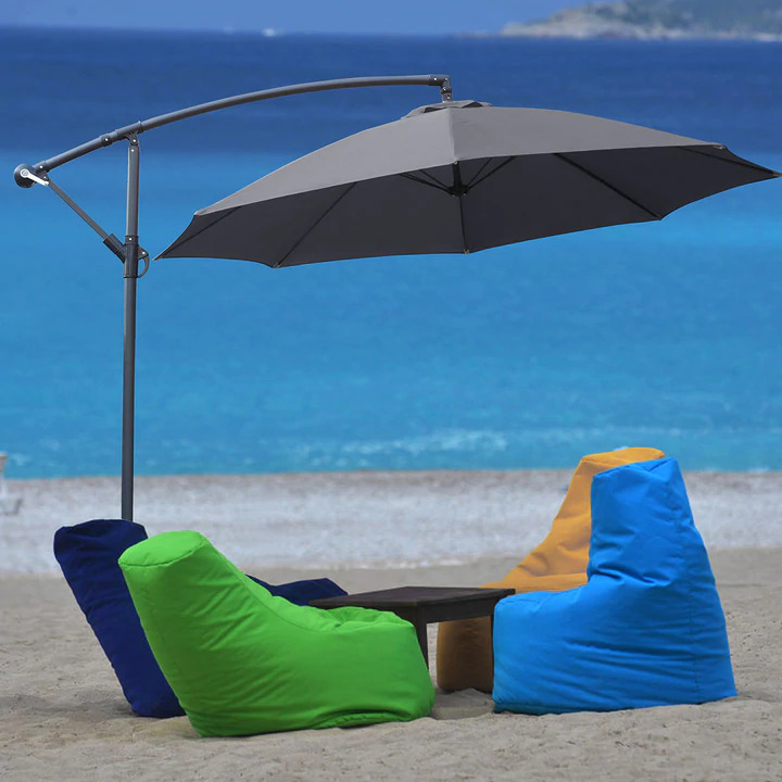 Product photograph of Vera Umbrella Kos Cantilever Parasol With 8 Ribs In Grey from Chesterfield Sofas