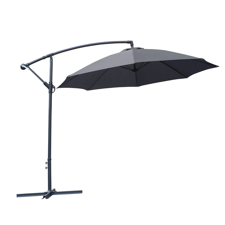 Product photograph of Vera Umbrella Kos Cantilever Parasol With 8 Ribs In Grey from Chesterfield Sofas.