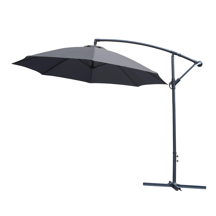 Product photograph of Vera Umbrella Kos Cantilever Parasol With 8 Ribs In Grey from Chesterfield Sofas.