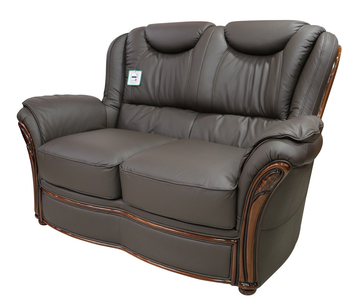 Product photograph of Verona Custom Made 2 Seater Sofa Settee Genuine Italian Chocolate Brown Real Leather from Chesterfield Sofas.