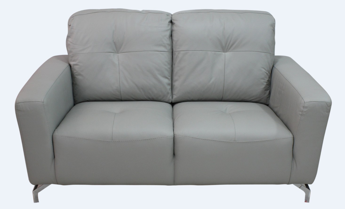 Product photograph of Vicenza Handmade 2 Seater Sofa Settee Genuine Italian Light Grey Real Leather from Chesterfield Sofas
