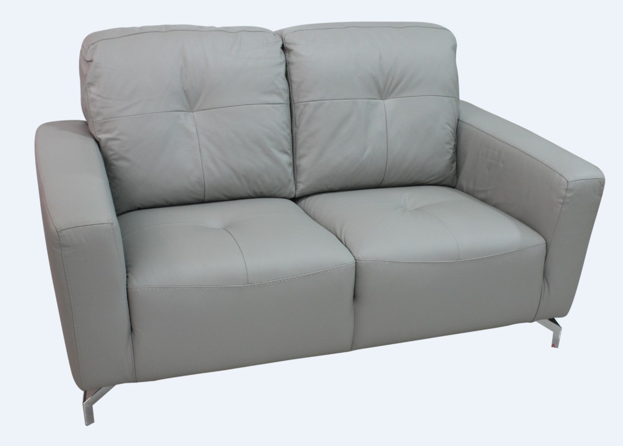 Product photograph of Vicenza Handmade 2 Seater Sofa Settee Genuine Italian Light Grey Real Leather from Chesterfield Sofas.
