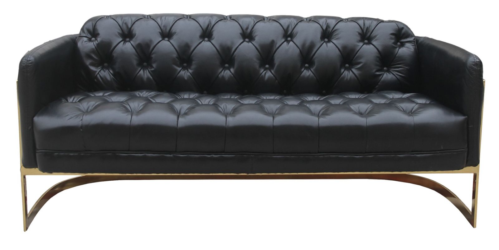 Product photograph of Vintage Black 3 Seater Sofa Metal Frame Chesterfield Buttoned Distressed Real Leather from Chesterfield Sofas