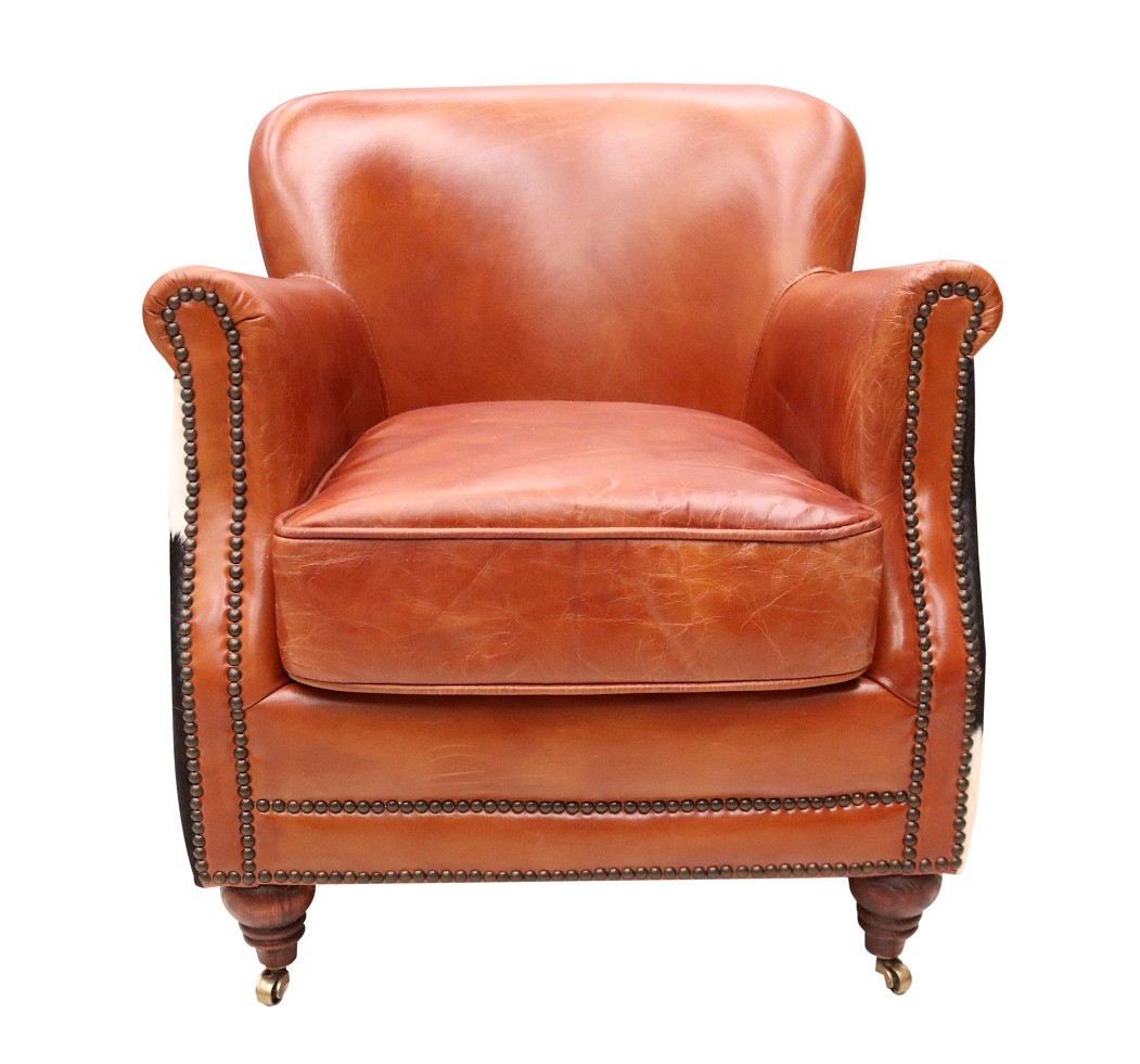 Product photograph of Vintage Black Cow Armchair Distressed Tan Real Leather from Chesterfield Sofas.