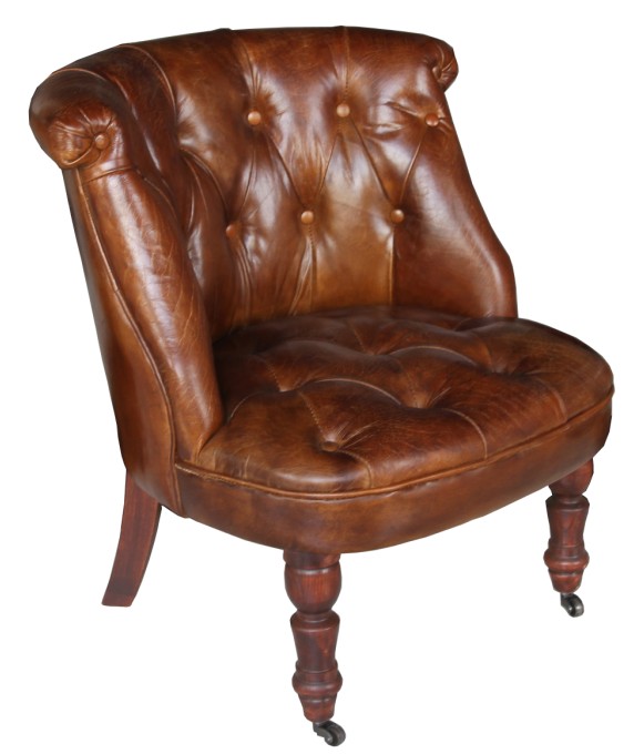 Product photograph of Vintage Chesterfield Buttoned Back Chair Distressed Brown Real Leather from Chesterfield Sofas