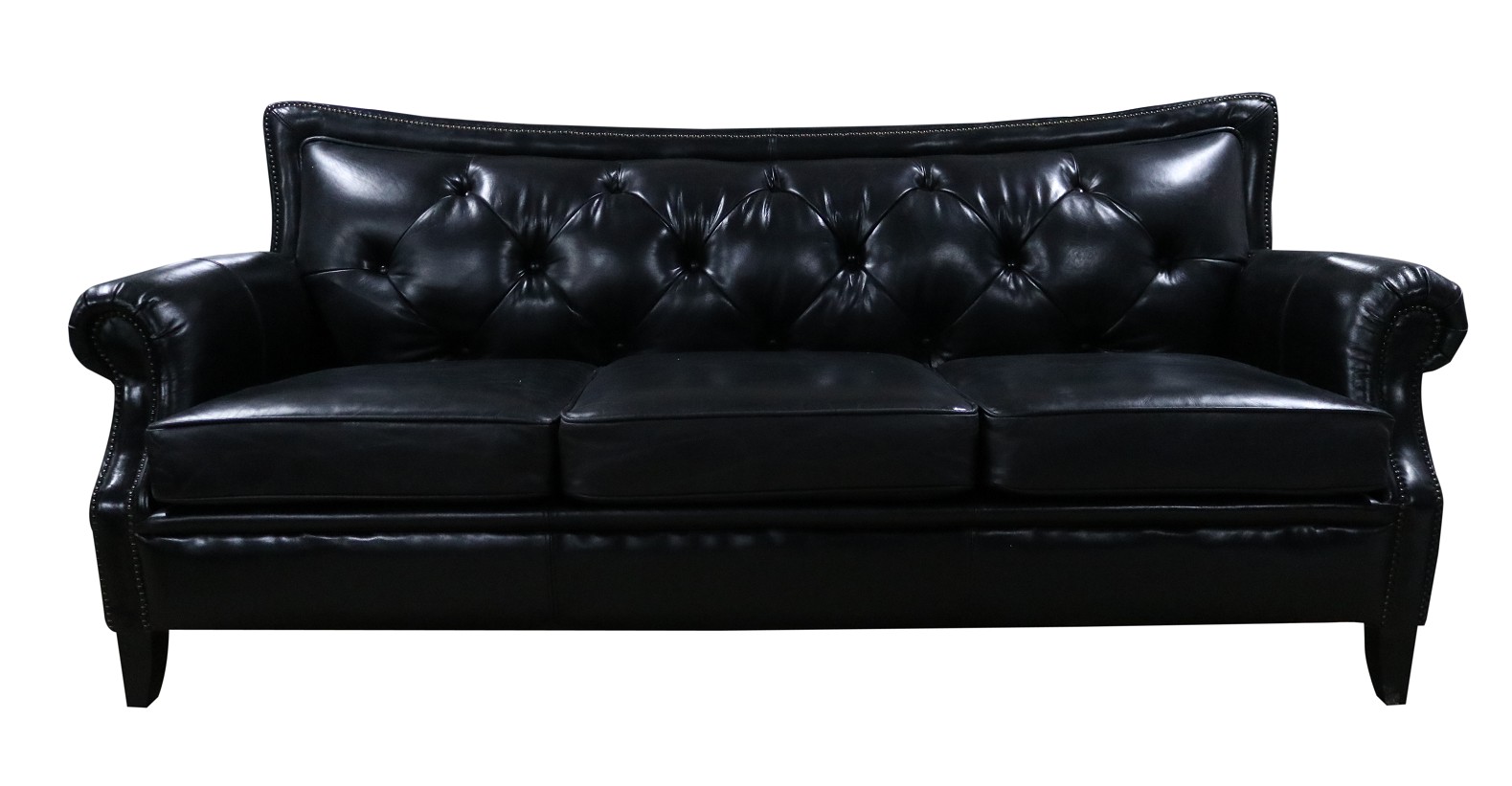 Product photograph of Vintage Connaught 3 Seater Chesterfield Black Distressed Leather Sofa from Chesterfield Sofas