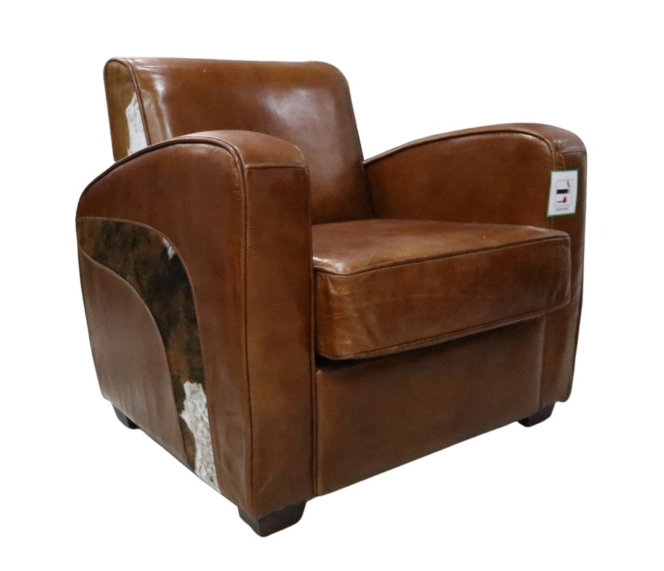 Product photograph of Vintage Cowhide Armchair Distressed Tan Real Leather from Chesterfield Sofas