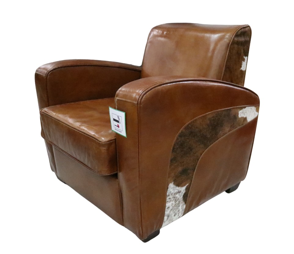 Product photograph of Vintage Cowhide Armchair Distressed Tan Real Leather from Chesterfield Sofas.