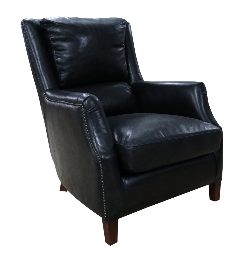 Product photograph of Vintage Crofter High Back Chair Black Distressed Real Leather from Chesterfield Sofas