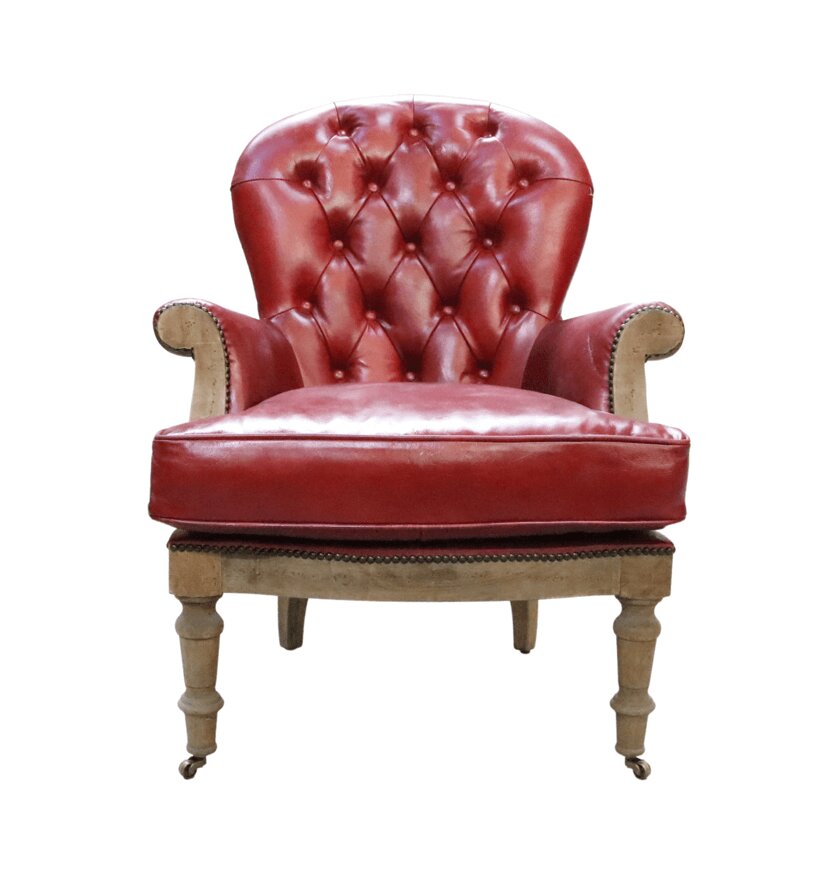 Product photograph of Vintage Decons Tructed Estate Armchair Distressed Rouge Red Real Leather from Chesterfield Sofas.