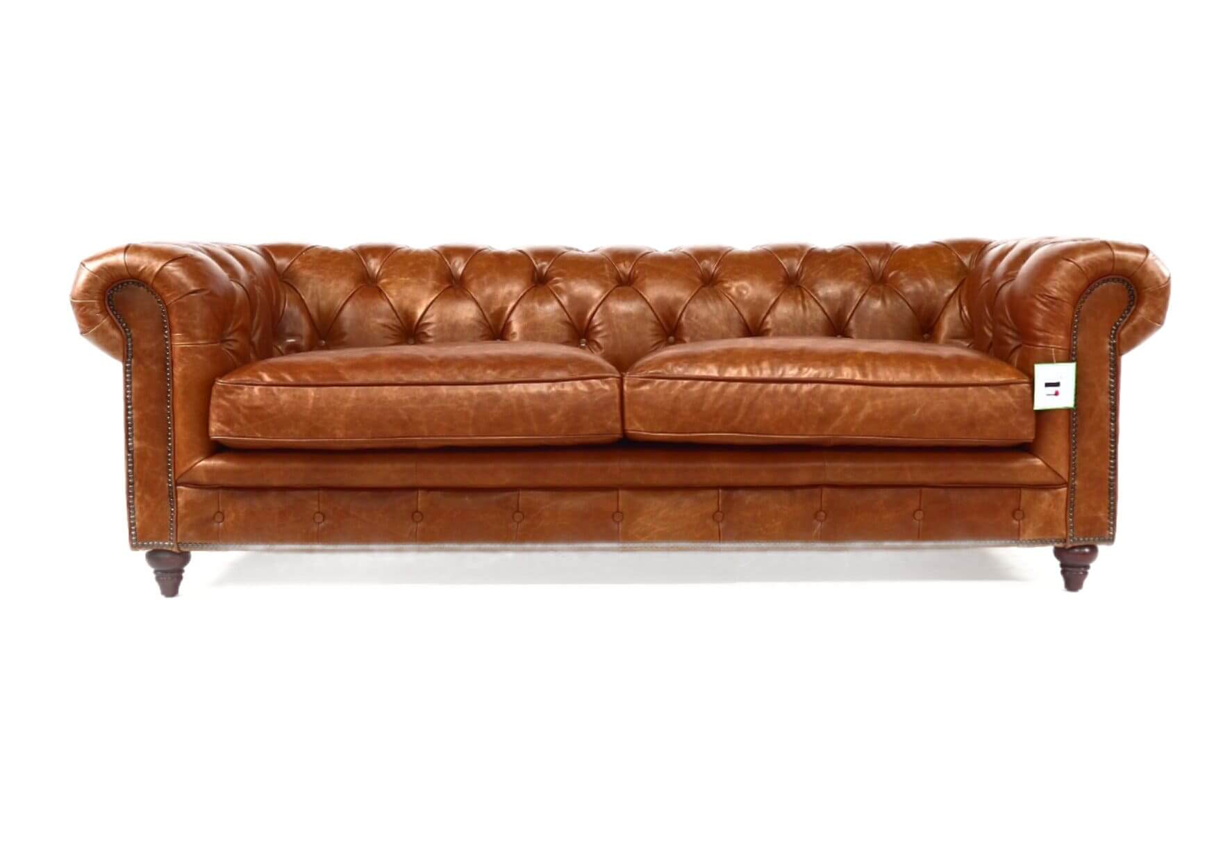 Product photograph of Vintage 3 Seater Sofa Chesterfield Distressed Tan Real Leather from Chesterfield Sofas