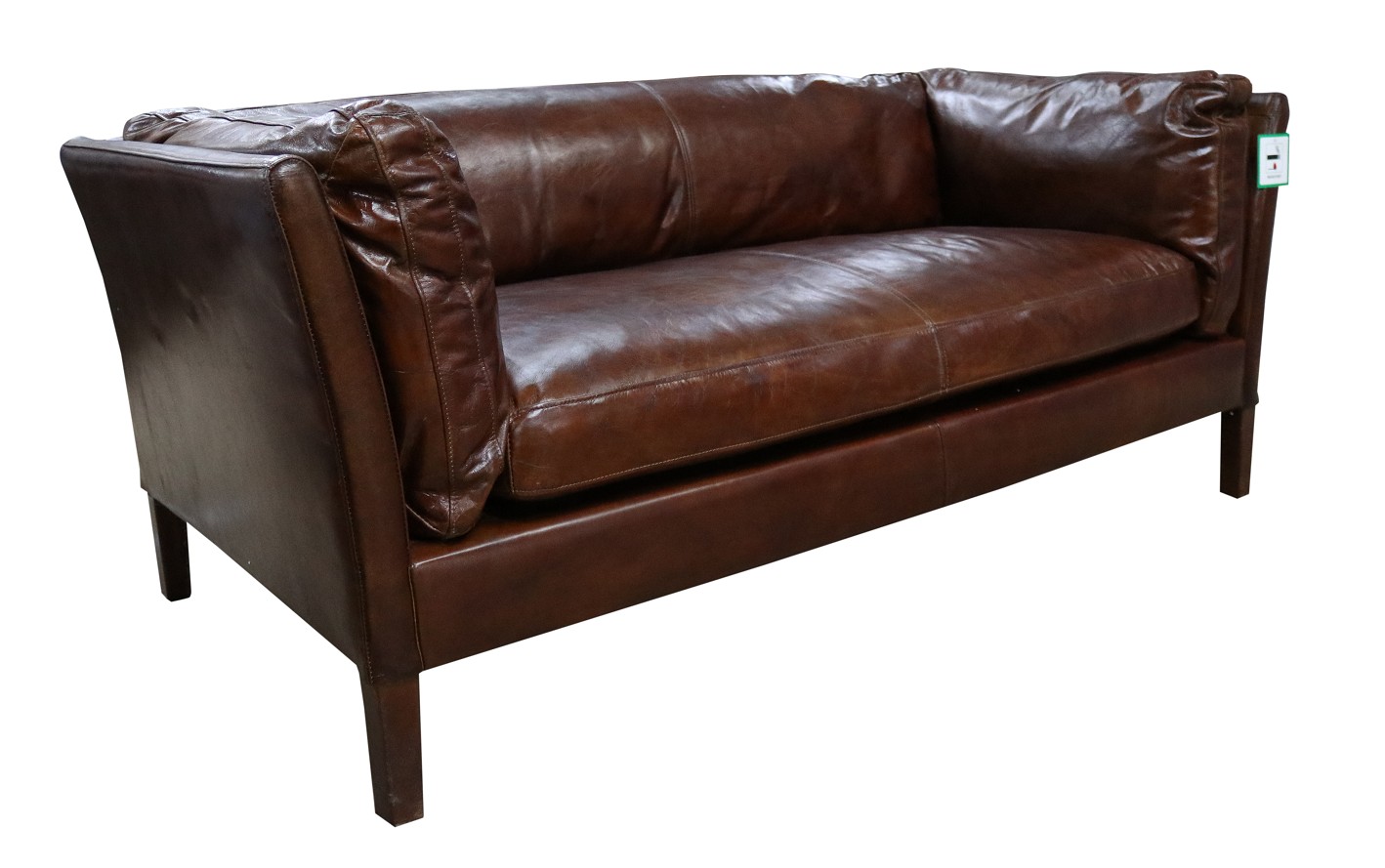 Product photograph of Vintage Groucho 3 Seater Settee Sofa Distressed Brown Real Leather from Chesterfield Sofas.