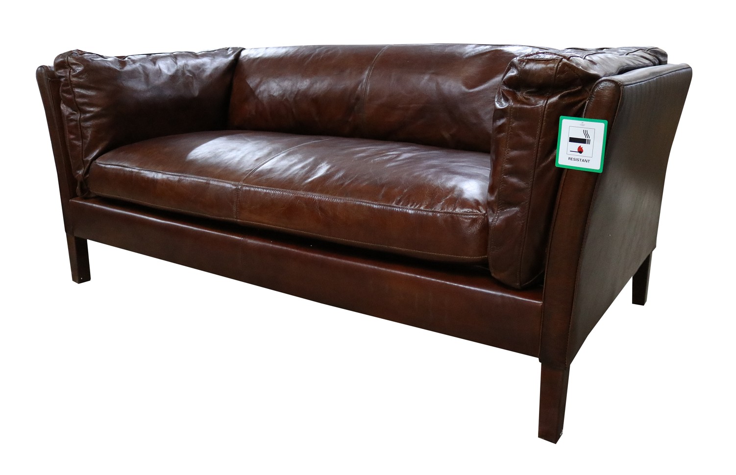 Product photograph of Vintage Groucho 3 Seater Settee Sofa Distressed Brown Real Leather from Chesterfield Sofas.