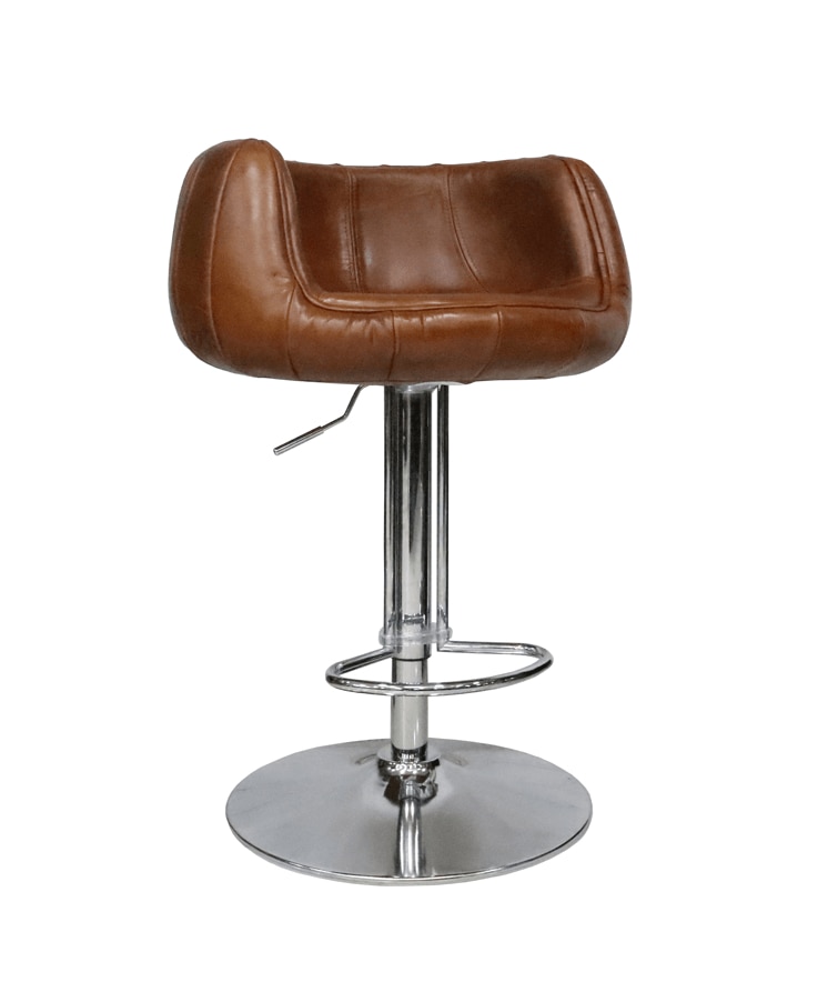Product photograph of Vintage Handmade Barstool Tan Distressed Real Leather from Chesterfield Sofas.