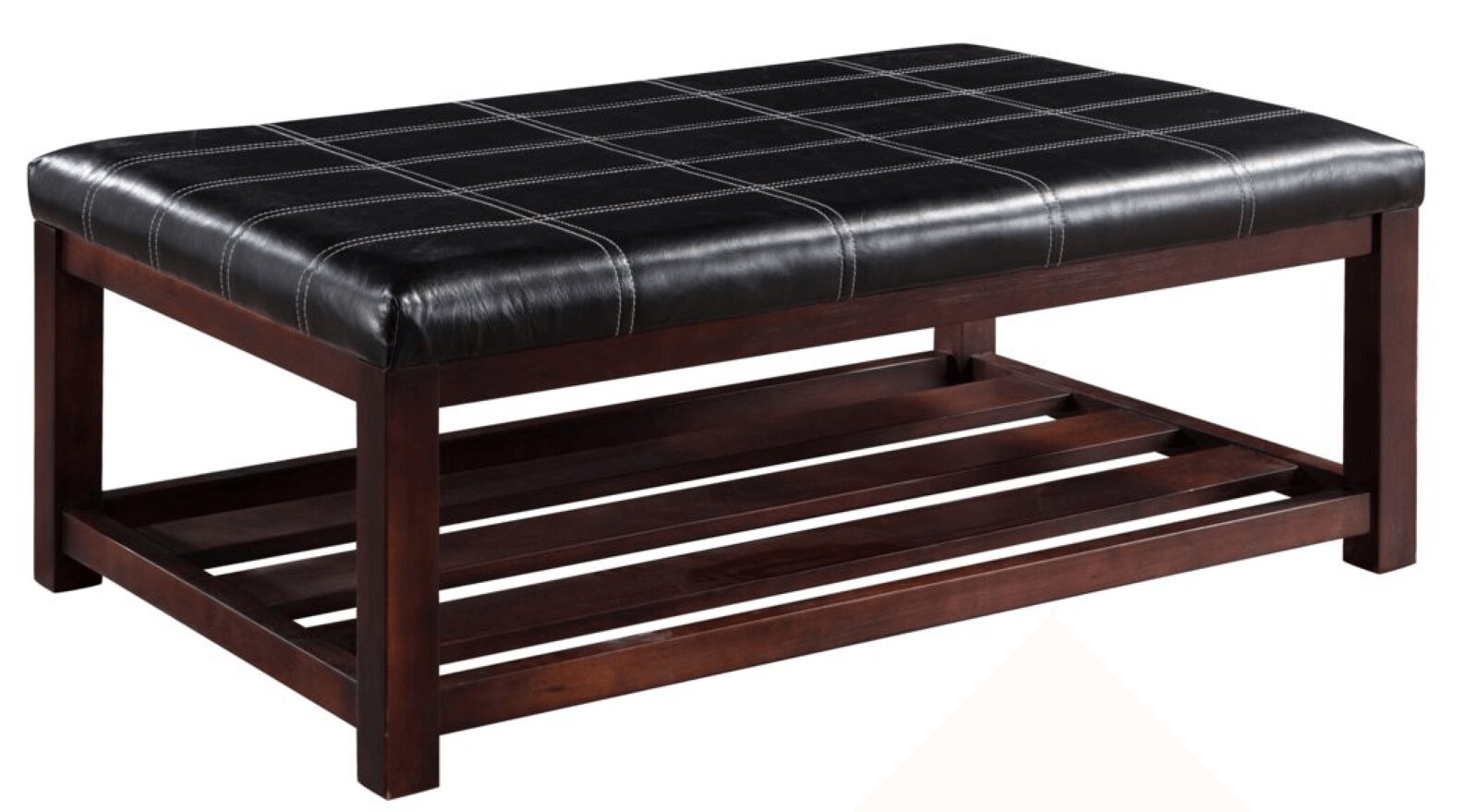 Product photograph of Vintage Handmade Black Leather Top Coffee Table from Chesterfield Sofas