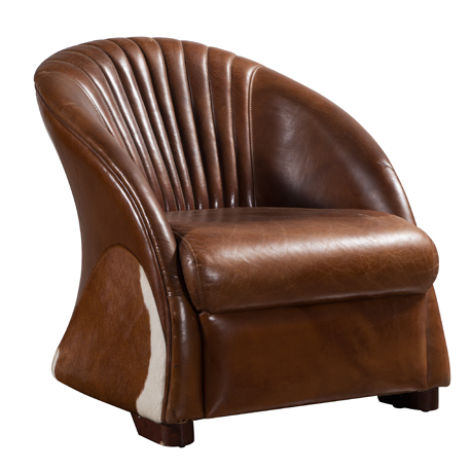 Product photograph of Vintage Handmade Cowhide Chair Distressed Real Leather from Chesterfield Sofas