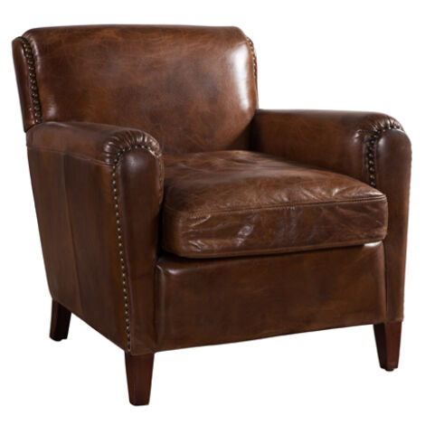 Product photograph of Vintage Handmade Eccentric Club Chair Brown Distressed Real Leather from Chesterfield Sofas