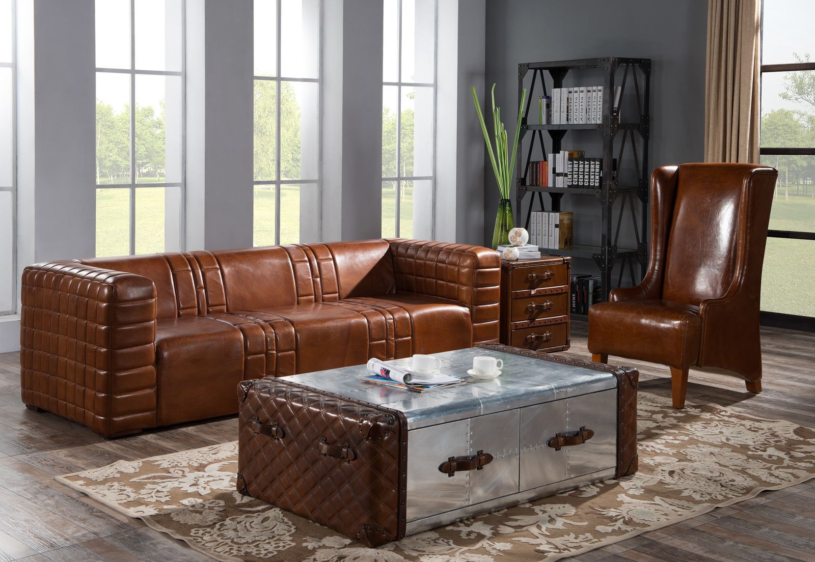 Product photograph of Vintage Hanover 3 Seater Sofa Settee Retro Distressed Real Leather from Chesterfield Sofas