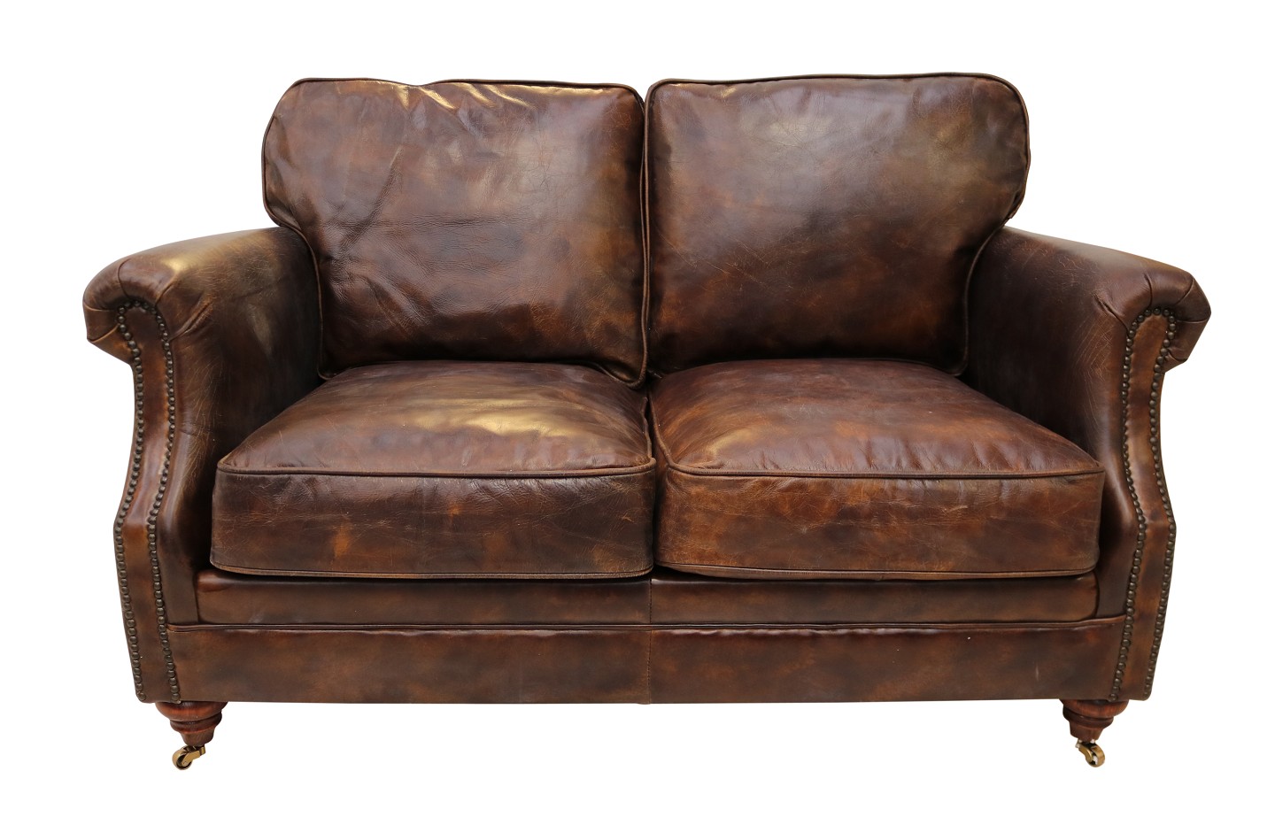 Product photograph of Vintage Luxury 3 2 Seater Settee Distressed Tobacco Brown Real Leather Sofa Suite from Chesterfield Sofas.