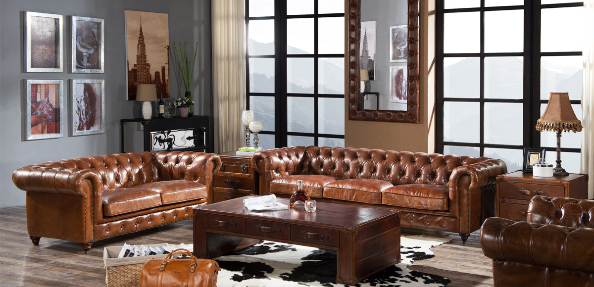 Product photograph of Vintage Luxury Chesterfield Sofa Suite Distressed Real Leather from Chesterfield Sofas