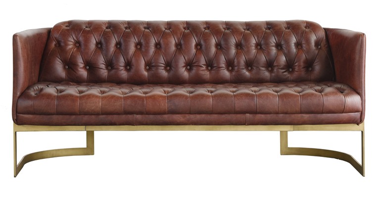 Product photograph of Vintage Metal Frame 3 Seater Sofa Chesterfield Buttoned Distressed Real Leather from Chesterfield Sofas