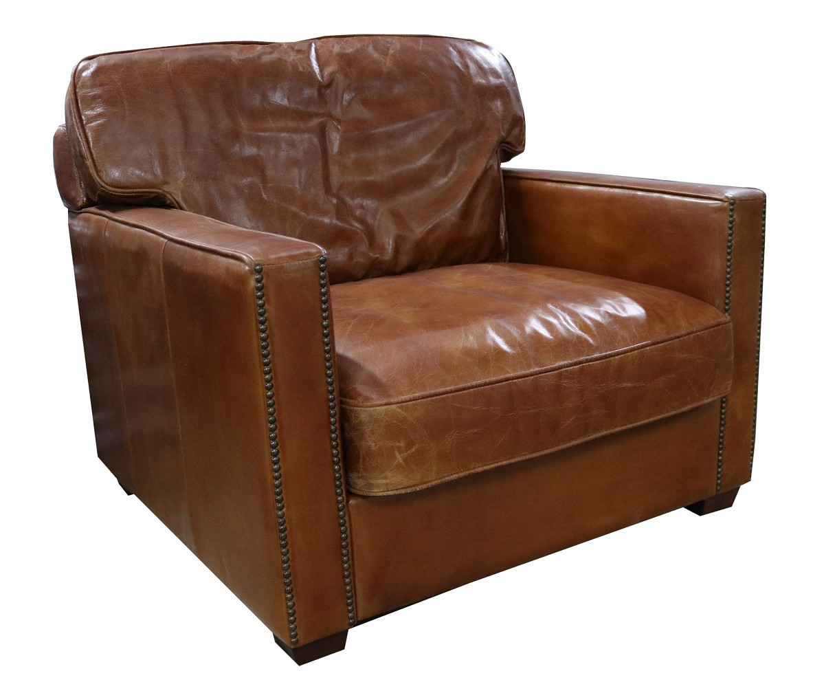 Product photograph of Vintage Original Battersea Armchair Tan Distressed Real Leather from Chesterfield Sofas