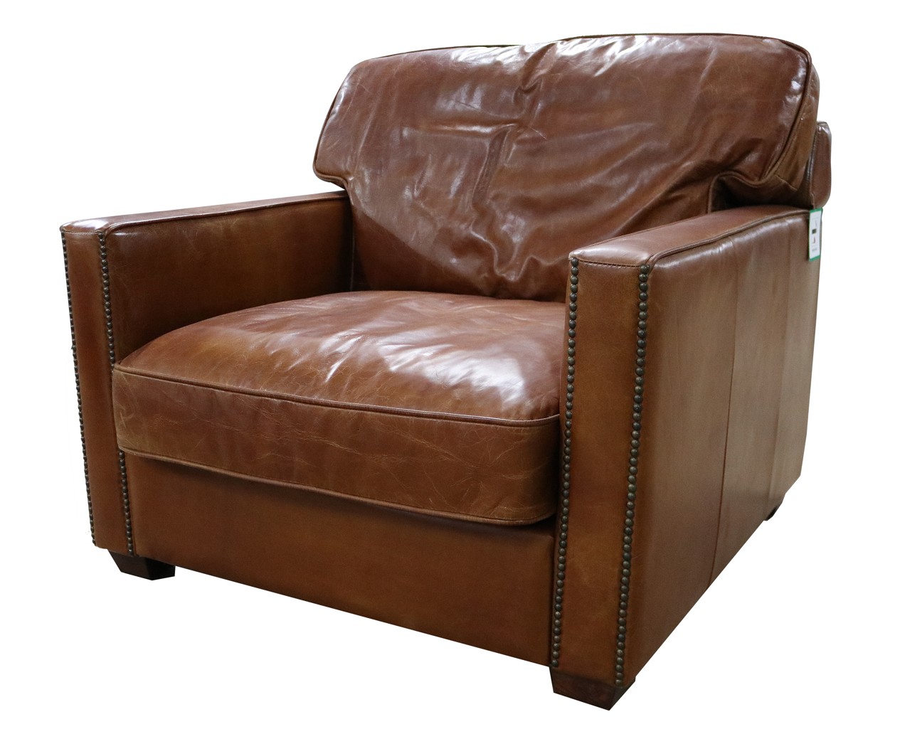 Product photograph of Vintage Original Battersea Armchair Tan Distressed Real Leather from Chesterfield Sofas.
