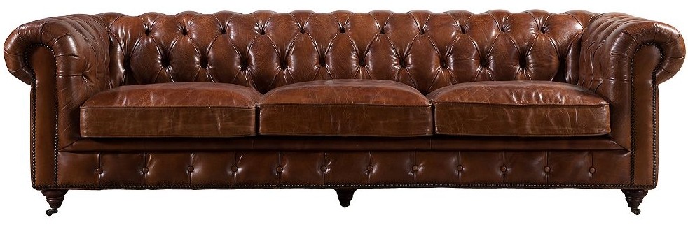 Product photograph of Vintage Original Chesterfield 3 Seater Sofa Buttoned Distressed Brown Real Leather from Chesterfield Sofas