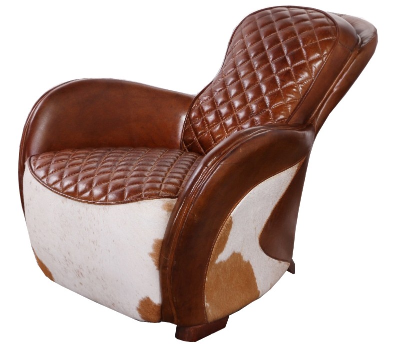 Product photograph of Vintage Saddle Cowhide Lounge Chair Distressed Real Leather from Chesterfield Sofas