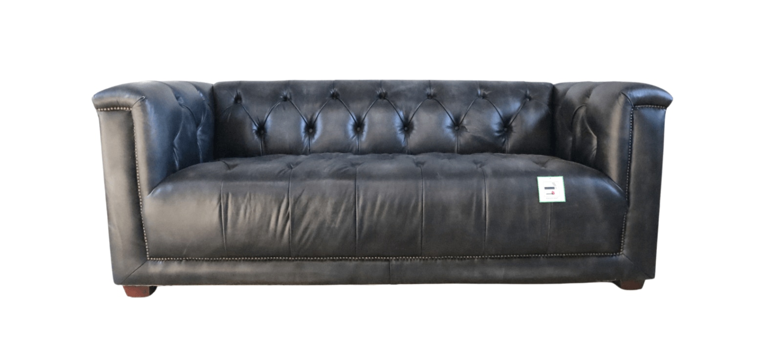 Product photograph of Vintage Spitfire Chesterfield 3 Seater Sofa Distressed Wash Black Real Leather from Chesterfield Sofas