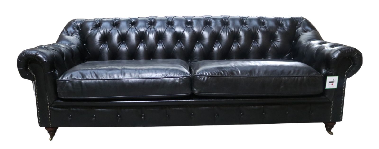 Product photograph of Wellington Handmade Chesterfield 3 Seater Sofa Vintage Distressed Black Real Leather from Chesterfield Sofas