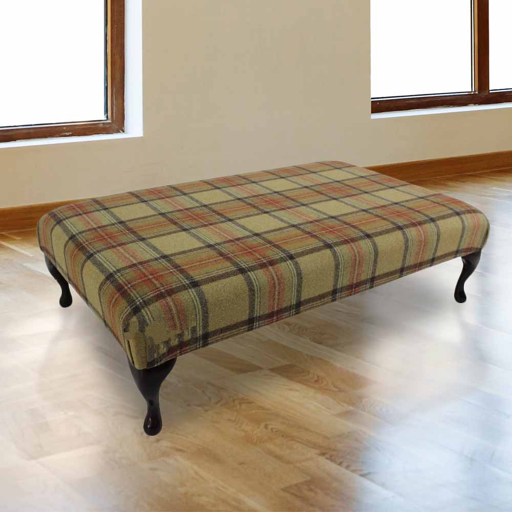 Product photograph of Wool Footstool In Benin Gbo Rough Goldcrest from Chesterfield Sofas